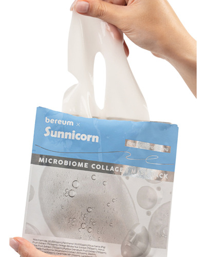 Mascarilla Colageno Microbiome Sunnicorn 4pz Mixta