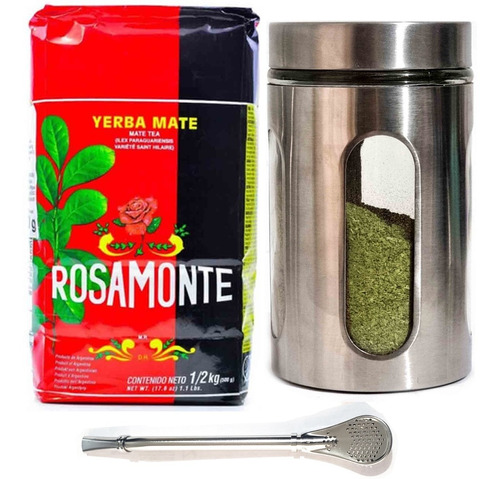 Yerba Mate Rosamonte 500g + Frasco Guardar Yerba Mate