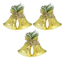 Comprar Adornos Navideños Set De 3 Campanas Dobles 7 Cm Decoradas