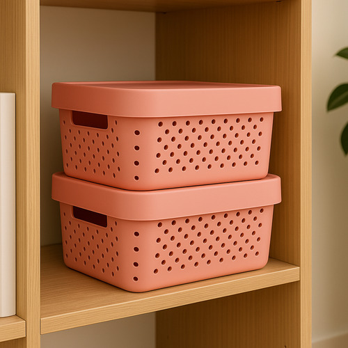 Kit Com 3 Caixas Organizadora Rosa 4,5l Para Guardar Objetos