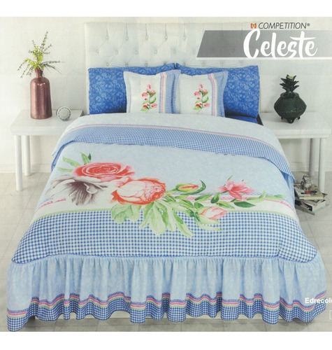 Edrecolcha King Size Celeste Competition Incluye Cojines