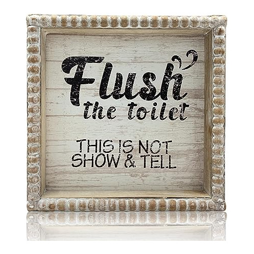 6.3  Flush Toilet Sign Bathroom Rules White Black, Farm...