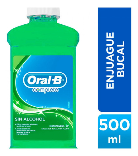 Oral B Enjuague Bucal Complete Menta Natural 500 Ml