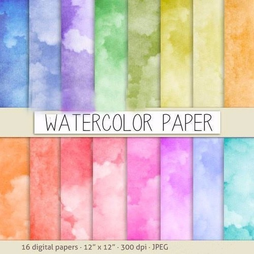 Kit Imprimible  Watercolor Papers 02 - 16 Fondos