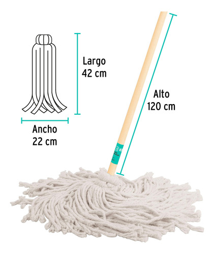 Trapeador Tipo Mechudo Algodon C/baston Klintek 57061