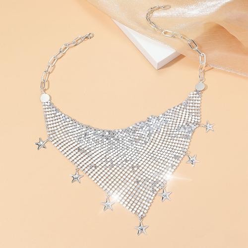 (gd) Cachecol Colar Com Gola Brilhante, Lenço Feminino, Joia