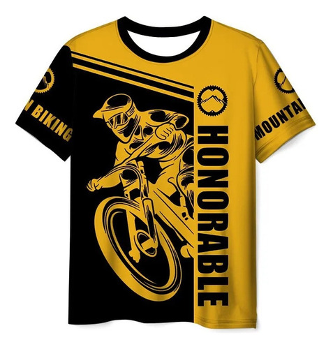 Camiseta Hombre Con Estampado 3d Bicicleta Montaña