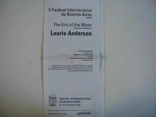 Laurie Anderson Programa Original Show Argentina 2005