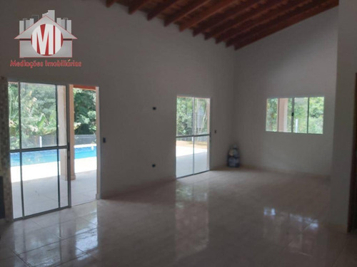 Linda Chácara Com 03 Dormitórios, Piscina, Espaço Gourmet, Campinho, À Venda, 800 M² Por R$ 380.000 - Zona Rural - Pinhalzinho/sp - Ch0803