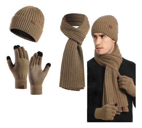 Conjunto Unisex De Tres Piezas De Gorro, Bufanda Y Guantes D