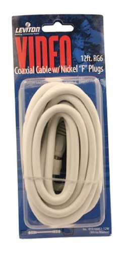 Cable Coaxial Leviton C6851-12w Rg6, Niquelado, 12 Pies, Bla