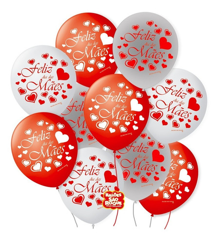 Balão - Bexiga Feliz Dia Das Mães - 25 Unidades