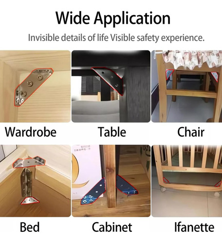 Fijador De Esquina Para Muebles Con Soporte Triangular De Ac