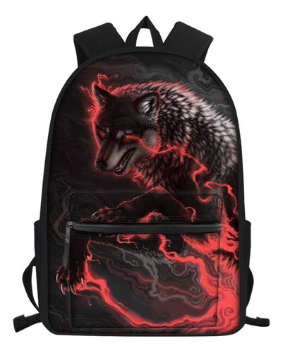 Amzbeauty Mochila Cool Blood Wolf Mochila Informal Y Niños A