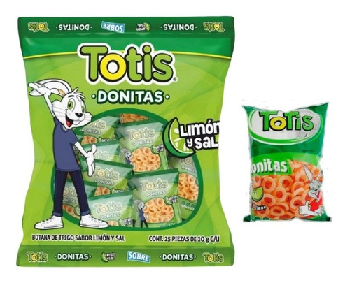 Imagen 1 de 2 de Totis Donitas Sal Y Limón 25 Pzas