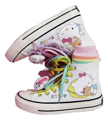 Zapatos De Lona Star Delu Hellokitty Para Mujer, Color Morad