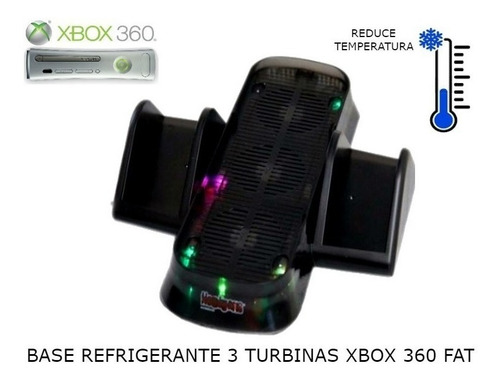 Imagen 1 de 4 de Base Refrigerante 3 Turbinas Con Soporte De Juegos Xbox 360