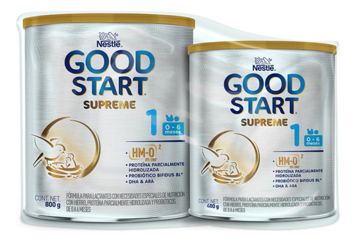 Fórmula Infantil Good Start Supreme1 0a6 Meses Lata800g+400g