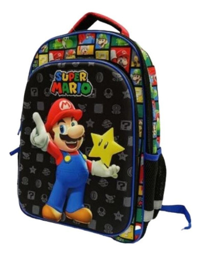 Mochila Escolar Mario Bros Super Mario Nuevo Niños Surtido 