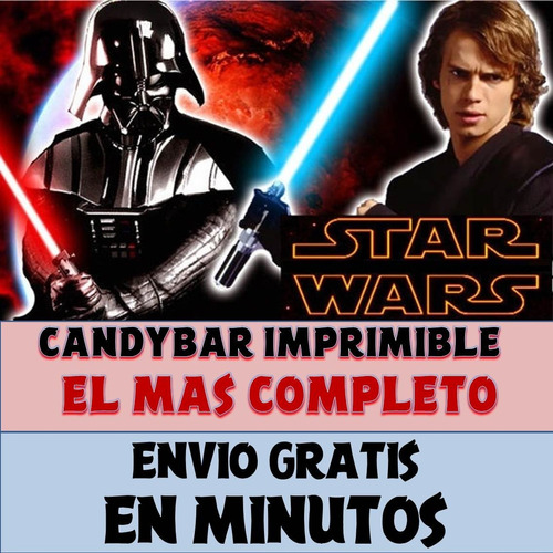 Kit Imprimible Candy Bar Star Wars El Mas Completo