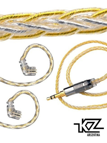 Cable Kz Gold Silver Mixed Upgrade Reforzado Oro Y Plata