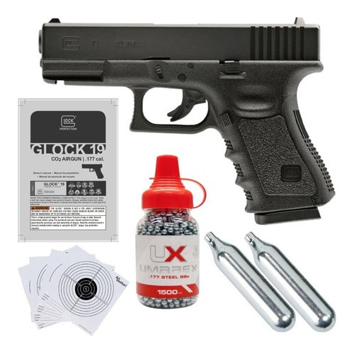Glock 19 Umarex 4.5mm Gen 3 Co2 Aire 1500 Bbs Xchws C