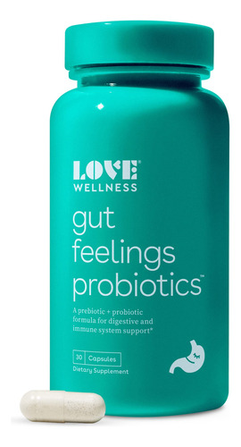 Love Wellness Gut Feelings - Suplemento Probiotico, Enzimas 