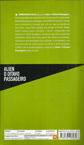 Dvd+book / Alien , O Oitavo Passageiro ( Sigourney Weaver ) (Usado)