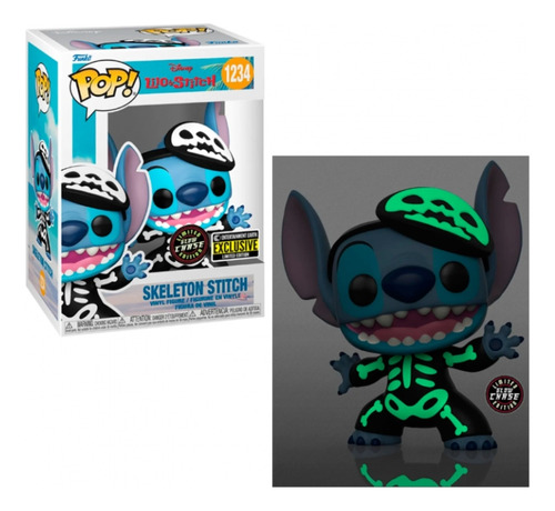 Funko Pop Skeleton Stitch Chase Glow Exclusivo - Disney 1234