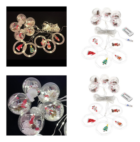 2 Para Valla De Jardín, Luces Led Impermeables. Papa Noel