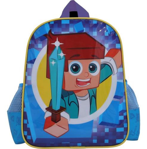 Mochila Infantil Gamecraft 2 Repartições 40x30cm - Yepp Cor Azul Desenho do tecido Gamecrafit Espada