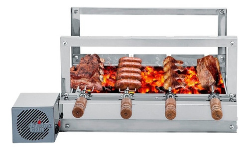 Churrasqueira Giratória Inox Grill 4 Espetos Rotativa