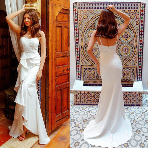 Vestido Novia Fiesta Egresadas Blanco Importado