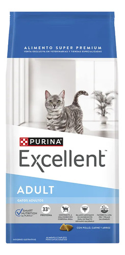 Alimento Excellent Para Gatos Adultos Sabor Pollo 7,5 Kg