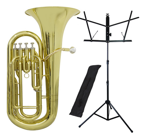 Kit Bombardino 4 Pistos Ep 240 Ny + Estante De Partitura S1 Cor Dourado