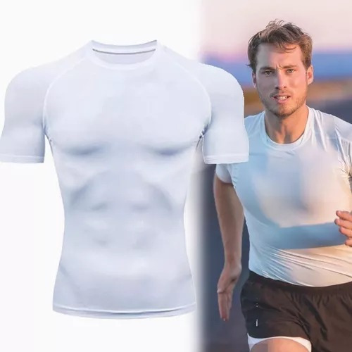 Playera Licra Deportiva Compresión Correr Manga Corta Gym