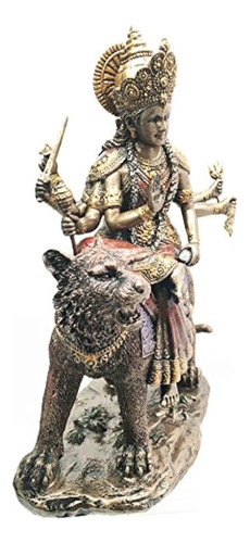 Ilustración Oriental Durga En Estatua De Tigre Pieza De Resi