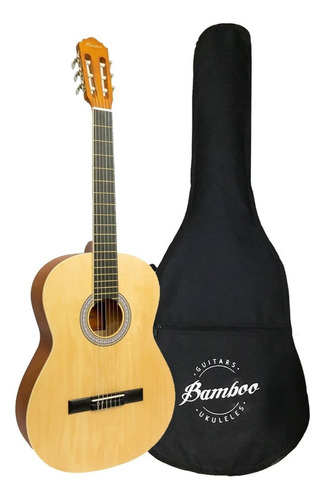 Bamboo Gc-39-nat Guitarra Acústica Clásica Con Funda Natural Orientación de la mano Diestro