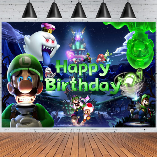 Luigi Mansion Suministro Para Fiesta Cumpleaño Telon Fondo 5