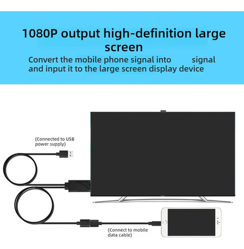 Cable Hd 2 En 1 De Teléfono A Tv Hd, Cable Adaptador Usb Hem