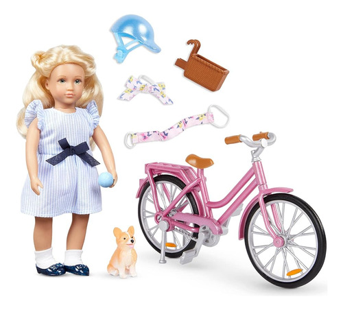 Lori Dolls Margo's Bicycle Set Mini Doll & Bike Playset Muñe