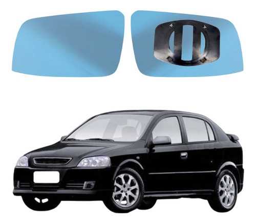 Lente Azul + Base Retrovisor Astra 1999 A 2011 Lado Esquerdo