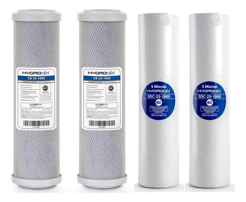 Kit 4 Repuestos De Filtro 2.5x10-5m Marca Hydronix