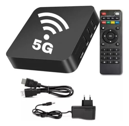 Aparelho Adaptador Smart Tv Box Transforme Sua Tv Em Smart Preto Padrão