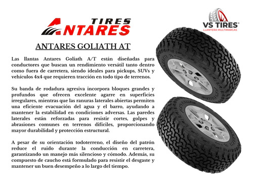 Llanta 35x12.50r20lt-10c 121r Antares Goliath A/t Auto Capas