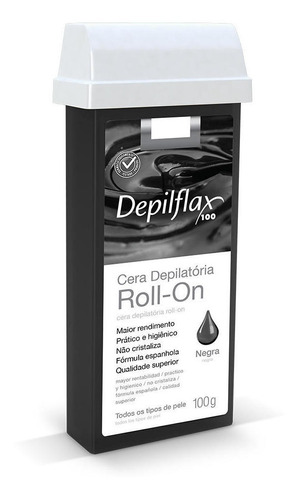 Depilflax Cera Depilatoria Roll-on Negra