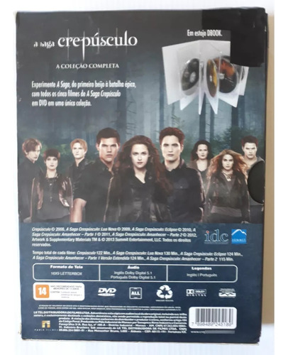 Dvd A Saga Crepúsculo - Coleção Completa - 5 Discos Original (Usado)