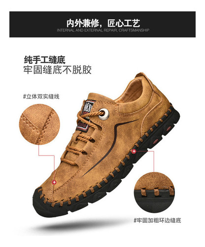 Zapatos Casuales De Cuero Para Hombre Senderismo Calzado