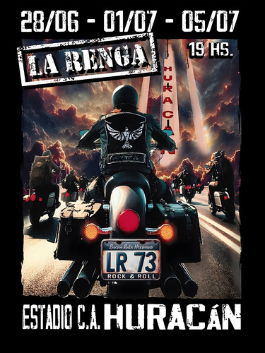 Poster De La Renga En Huracán 2025, Tamaño 40x60cm