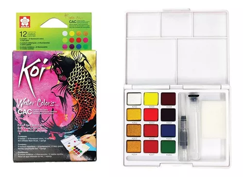 Kit Acuarelas con Pincel Colores Neon